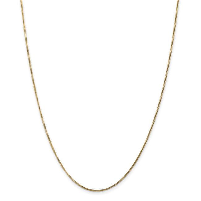 14K 18 Inch 1.4Mm Curb  With Spring Ring Clasp Pendant Chain
