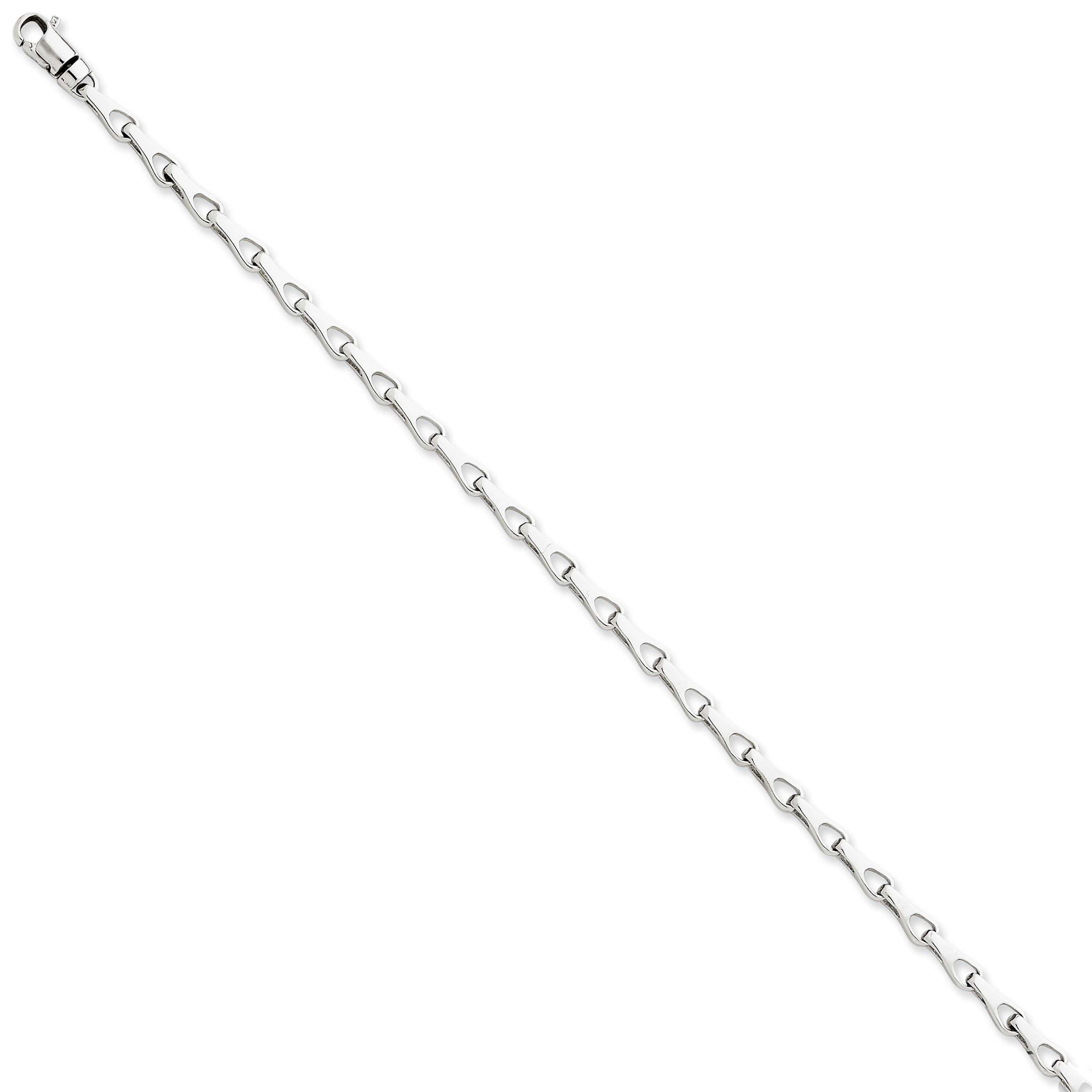 14K White Gold 18 Inch 3.5Mm Hand Polished Fancy Link With Lobster Clasp Chain
