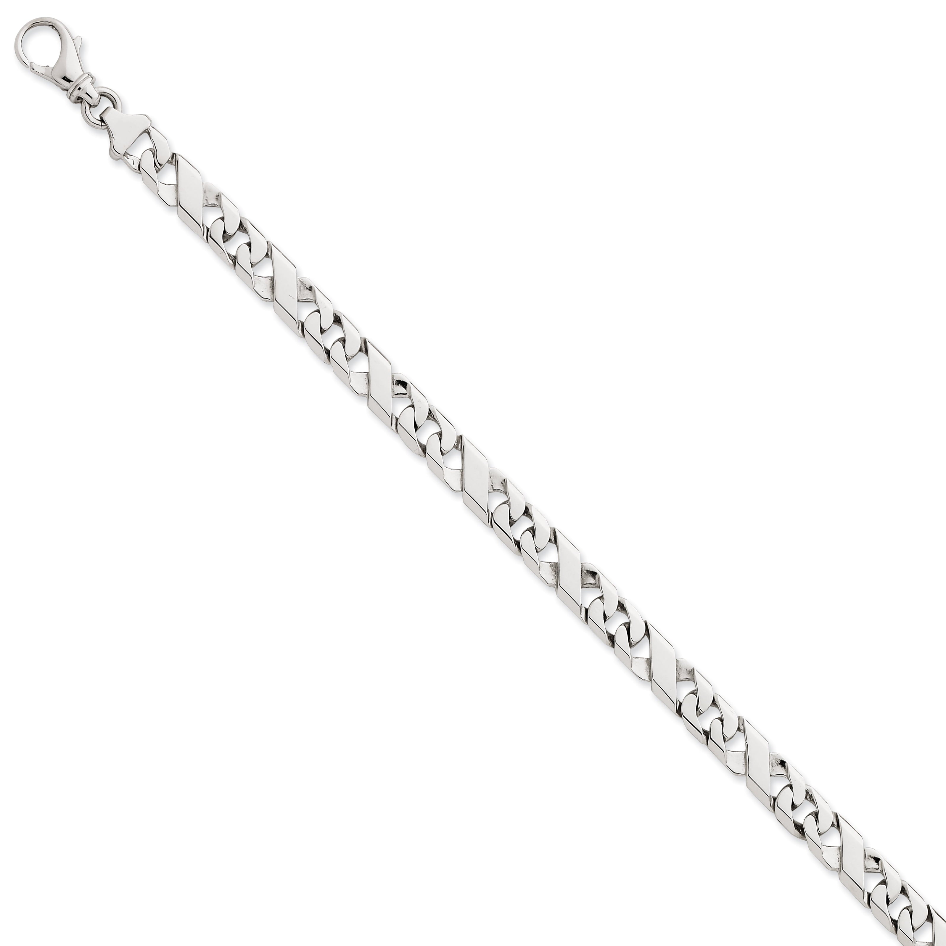 14K White Gold 22 Inch 6.7Mm Hand Polished Fancy Link With Fancy Lobster Clasp Chain