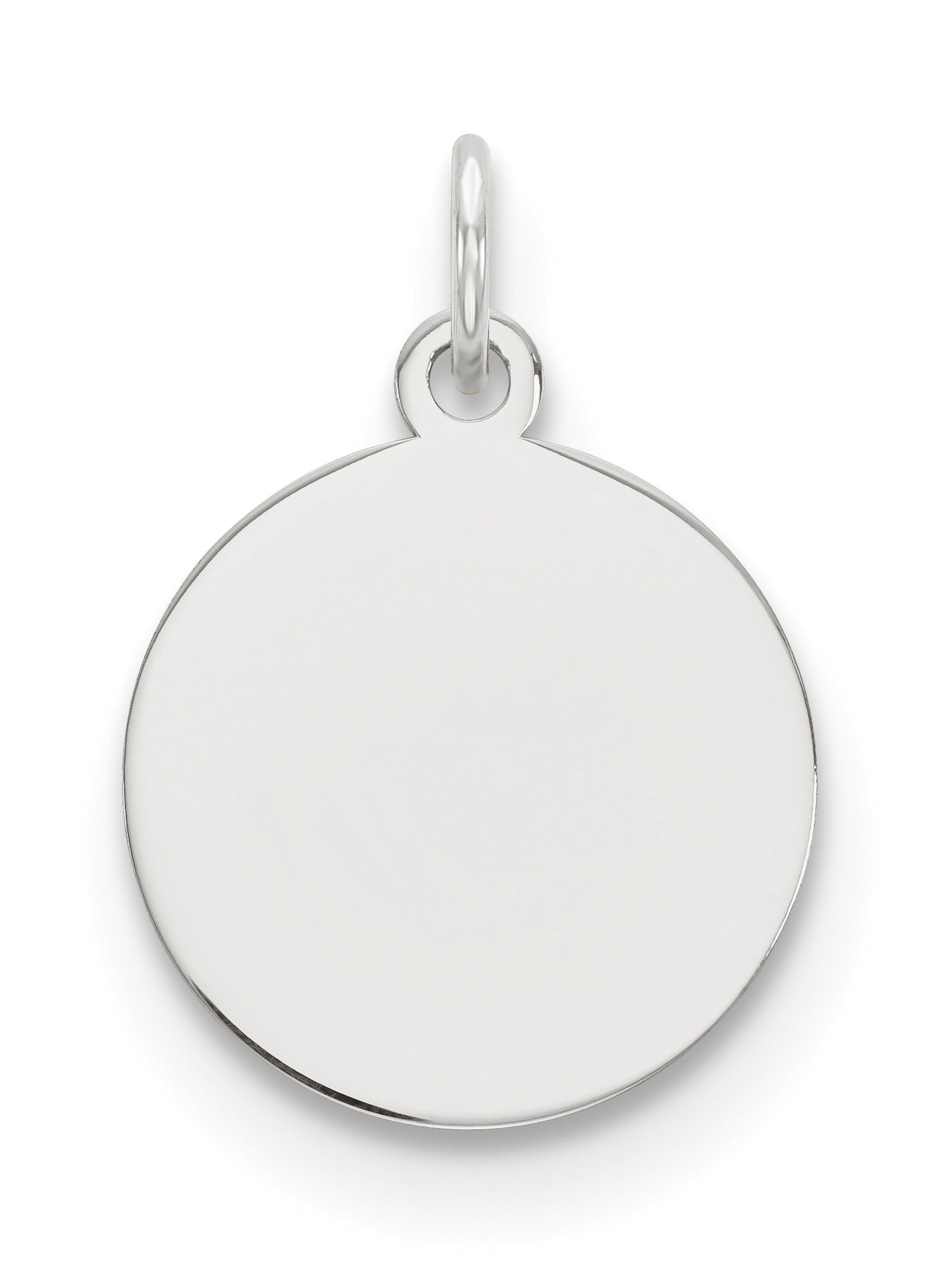 14K White Gold Plain .027 Gauge Circular Engravable Disc Charm
