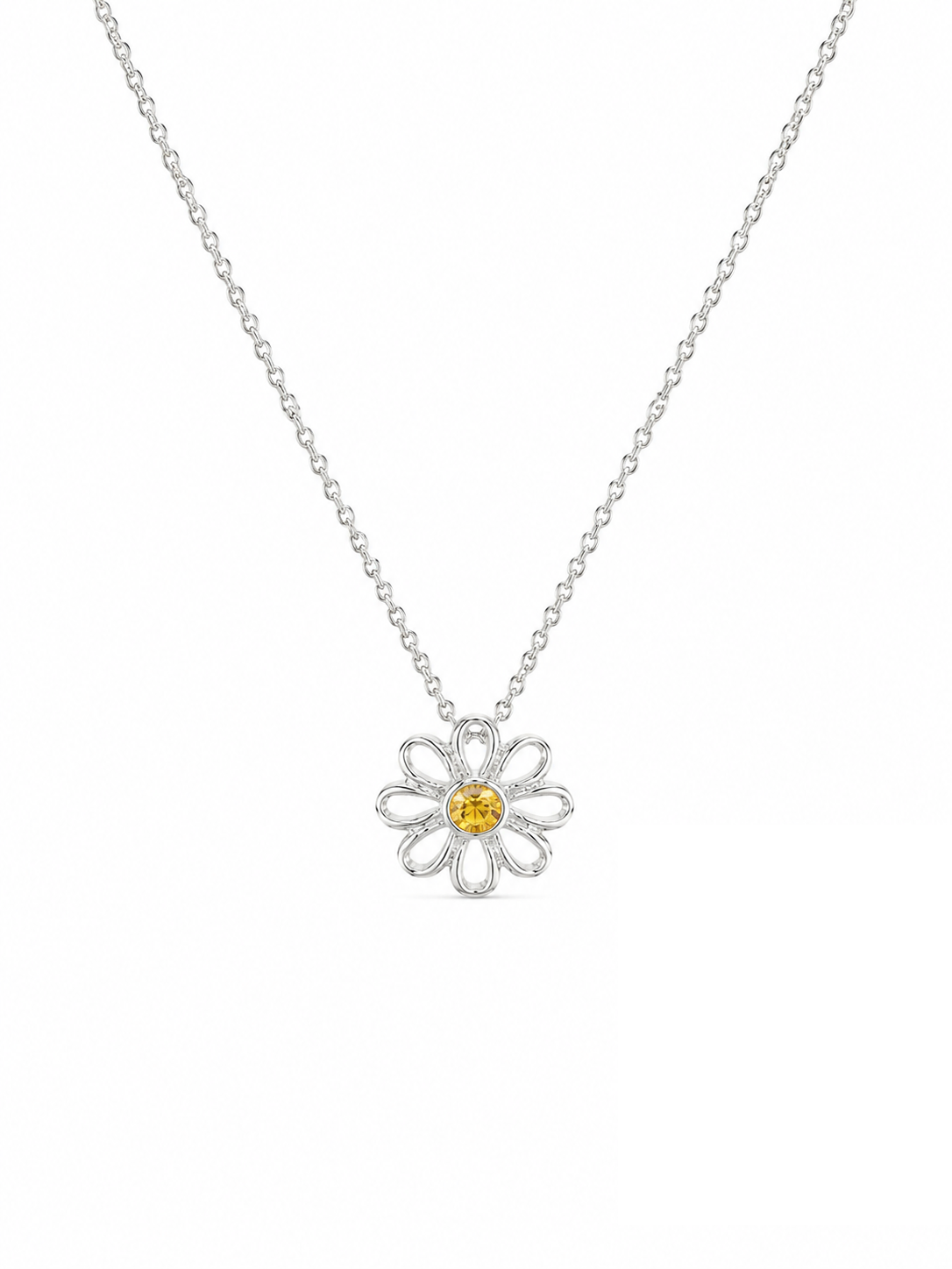 Brass Flower Pendant With Cubic Zirconium