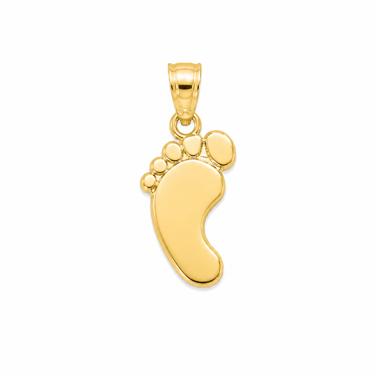 14KT Footprint Yellow Gold Pendant [A0B9]