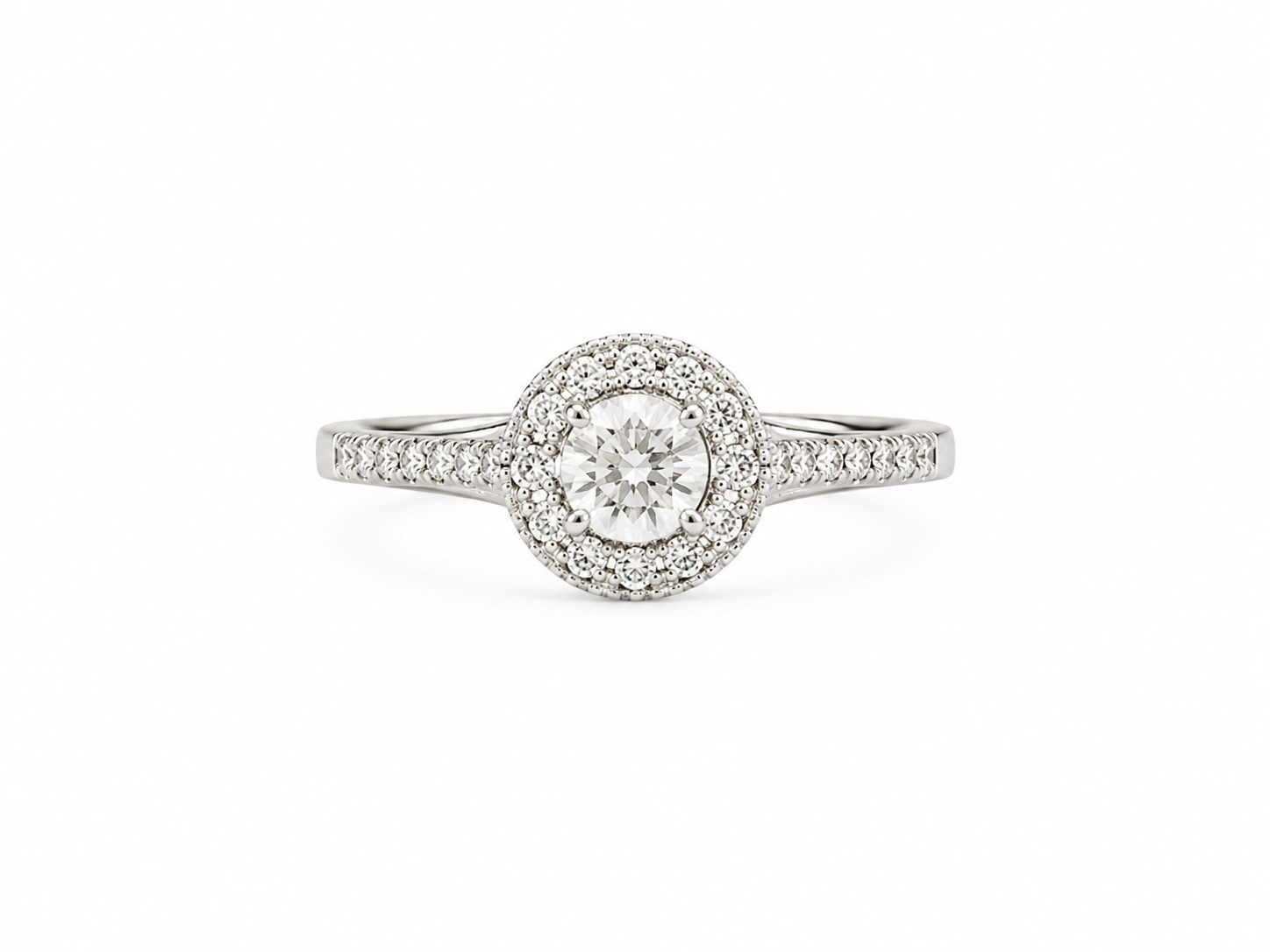 14KT White Gold 0.28 CTW Diamond Ring [K14H00]