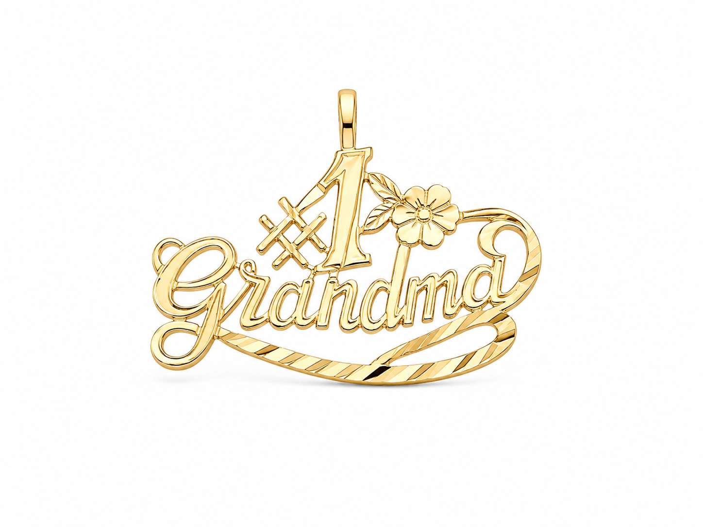14KT #1 Grandma Yellow Gold Pendant [A1B2]