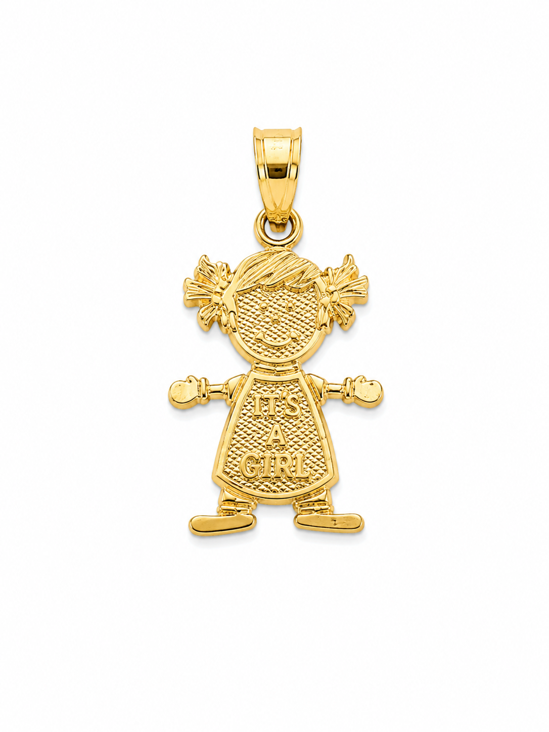 14KT Girl Figure Yellow Gold Pendant [A0B6]