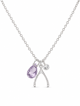 925 Sterling Silver Polished Wishbone Necklace
