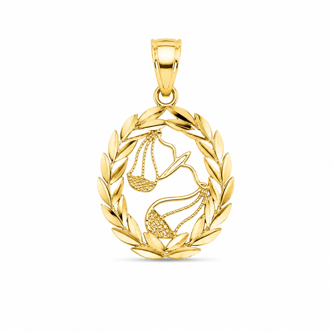 14KT Libra Charm Yellow Gold Pendant [A1B4]
