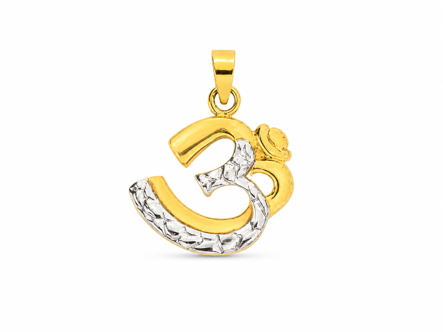 22KT Om Hindu Symbol Yellow Gold Pendant {A3B0]
