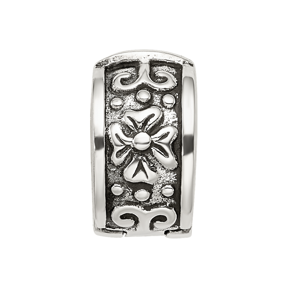 Sterling Silver Reflections Hinged Floral Clip Bead