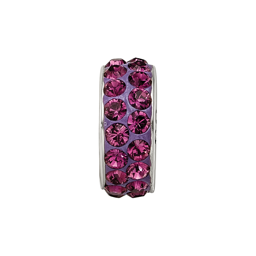 Sterling Silver Reflections Feb Double Row Preciosa Crystal Bead