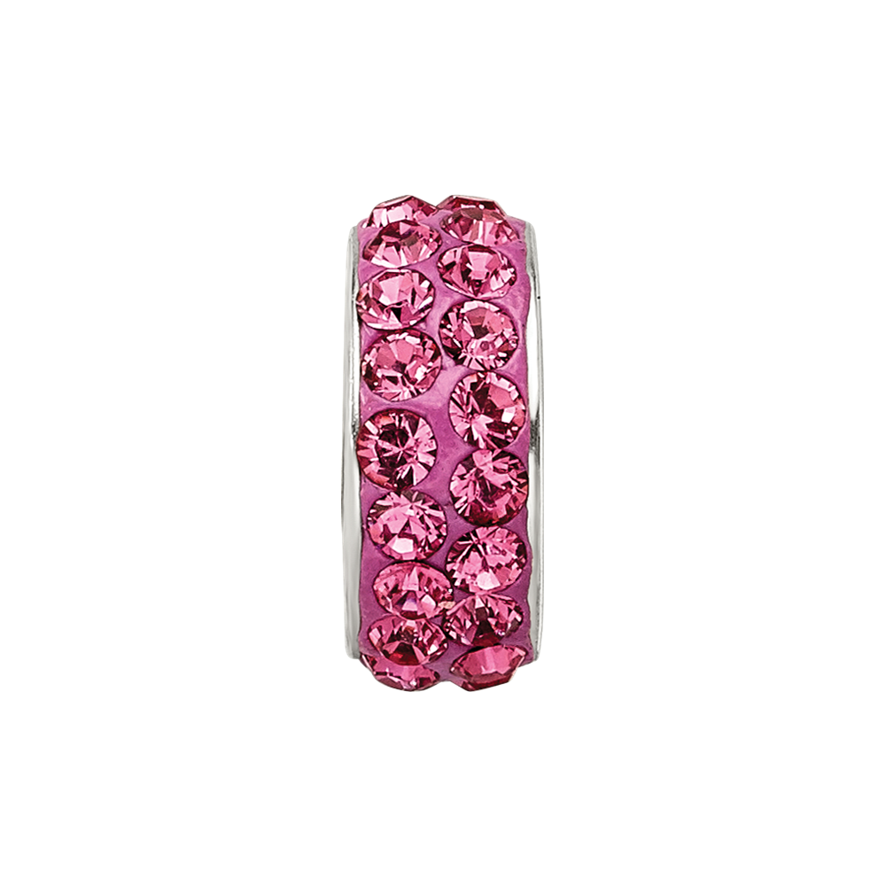 Sterling Silver Reflections Oct Double Row Preciosa Crystal Bead