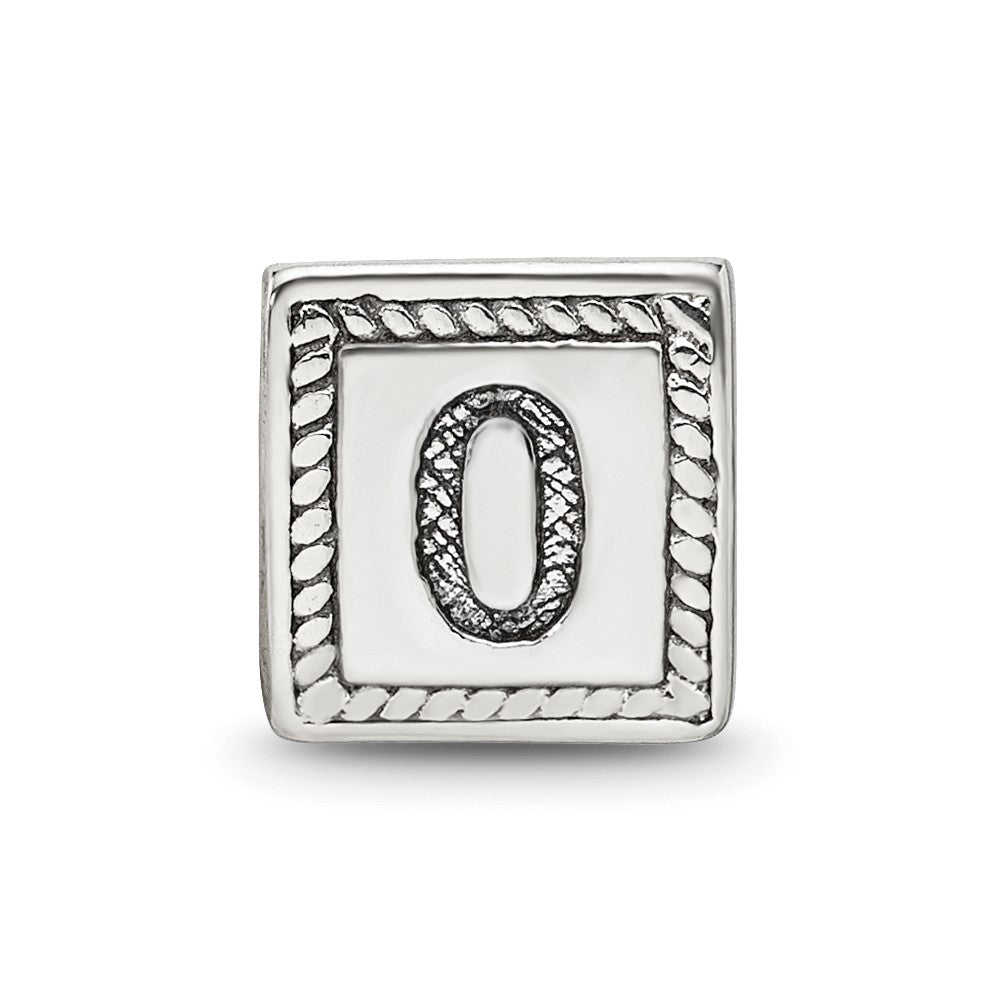 Sterling Silver Reflections Number 0 Triangle Block Bead
