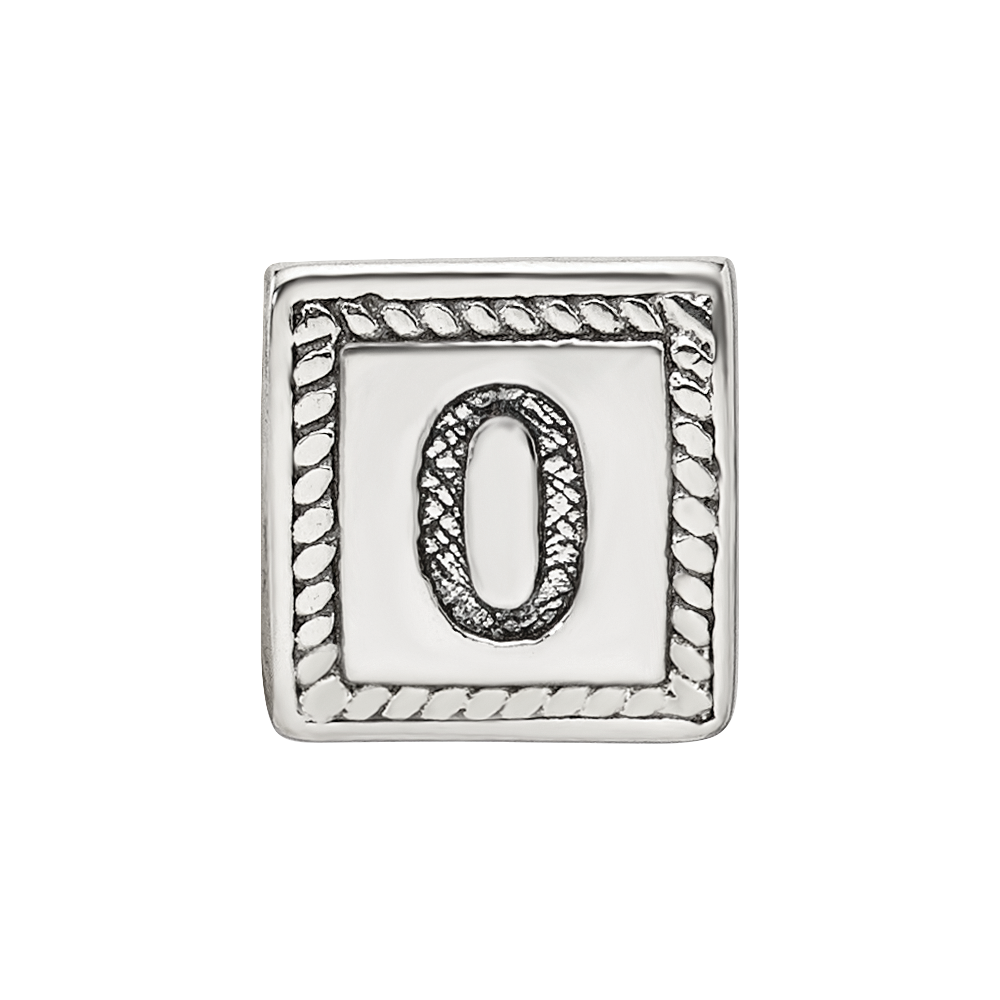 Sterling Silver Reflections Number 0 Triangle Block Bead