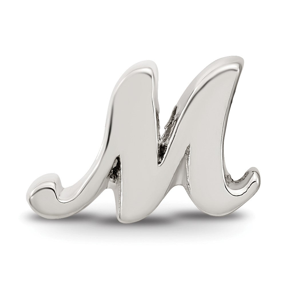 Sterling Silver Reflections Letter M Script Bead