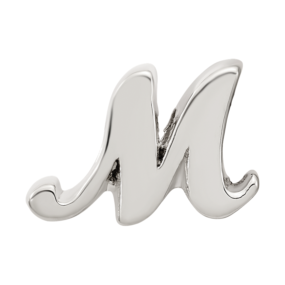 Sterling Silver Reflections Letter M Script Bead