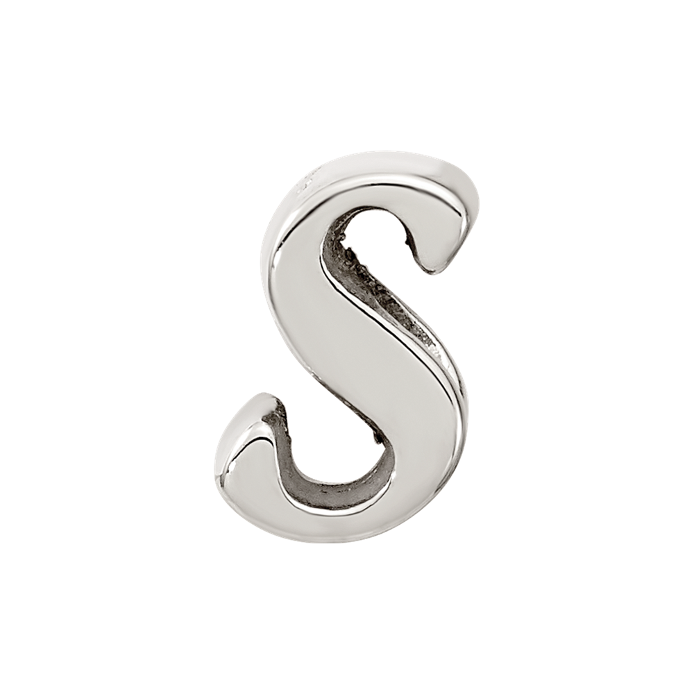 Sterling Silver Reflections Letter S Script Bead