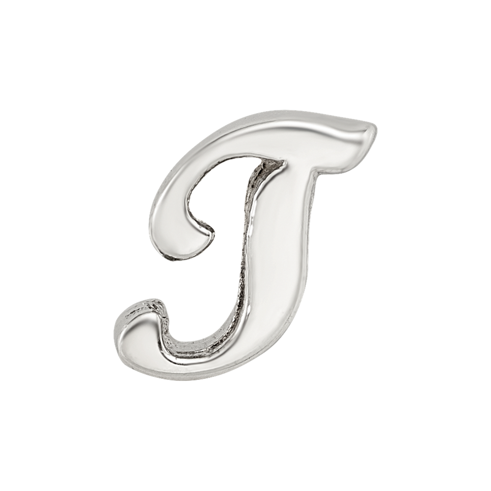Sterling Silver Reflections Letter T Script Bead
