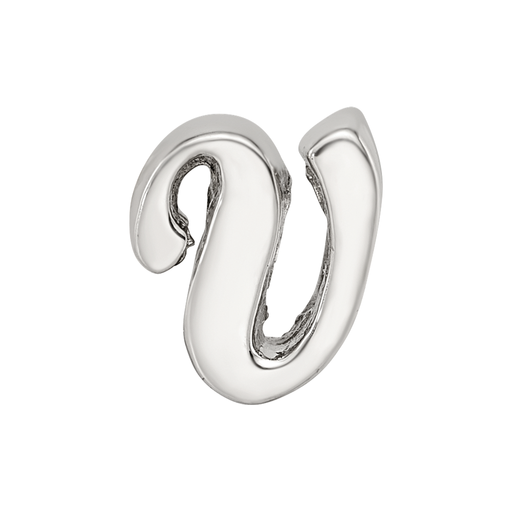 Sterling Silver Reflections Letter V Script Bead