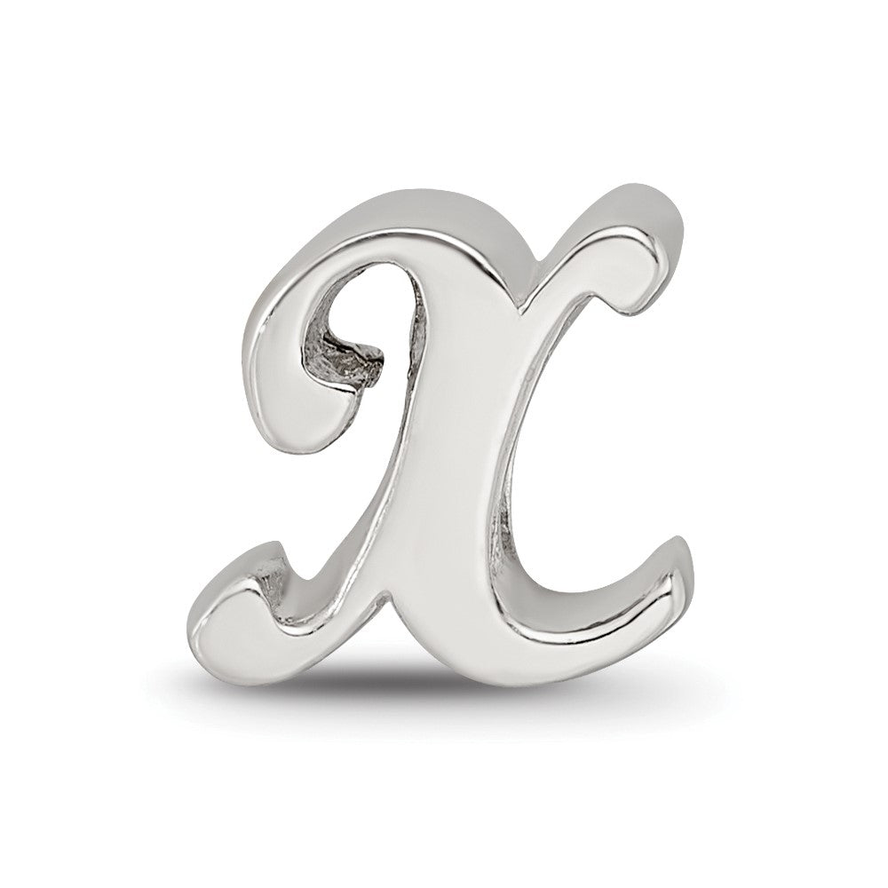 Sterling Silver Reflections Letter X Script Bead
