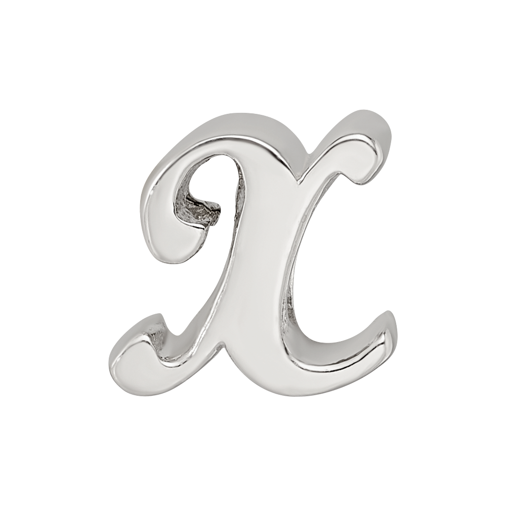 Sterling Silver Reflections Letter X Script Bead