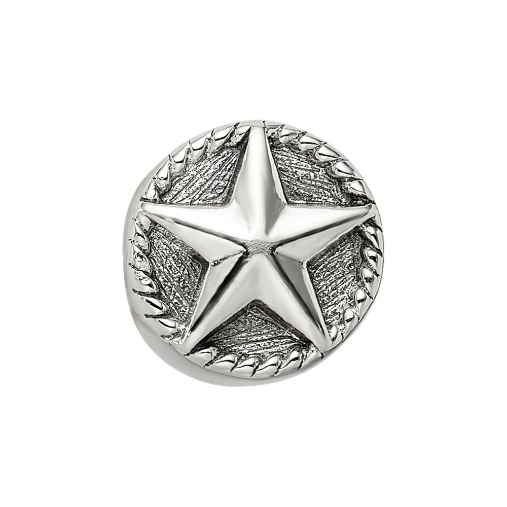 Sterling Silver Reflections Antiqued Star Bead
