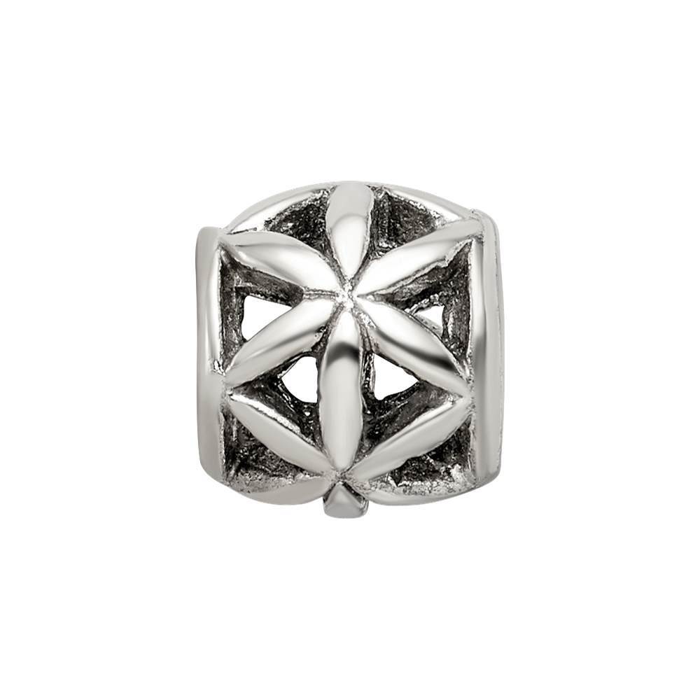 Sterling Silver Reflections Floral Cut Out Bali Bead