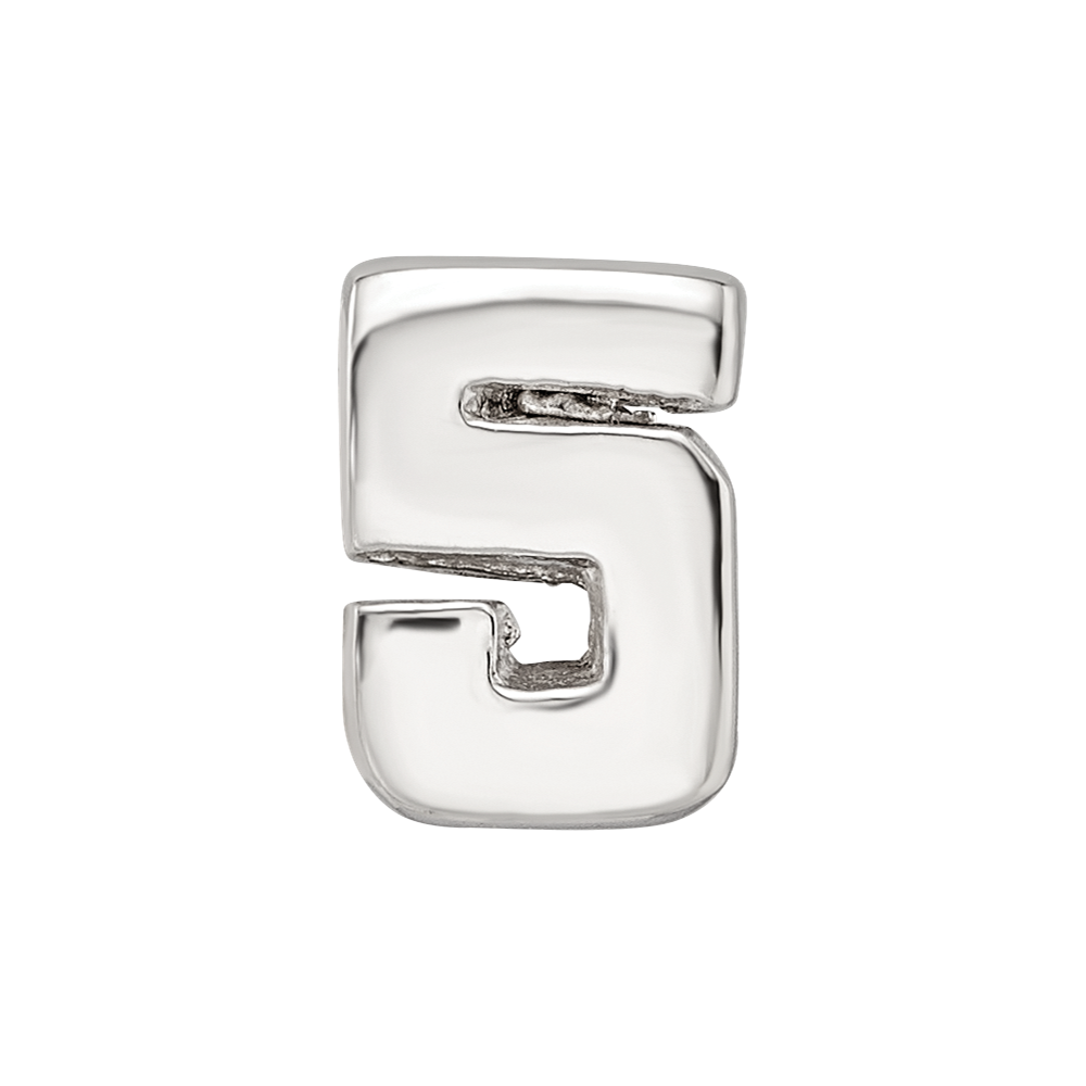 Sterling Silver Reflections Numeral 5 Bead