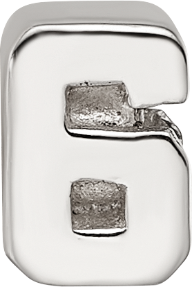 Sterling Silver Reflections Kids Number 6 Bead Size: 6.36MM X 5.45MM