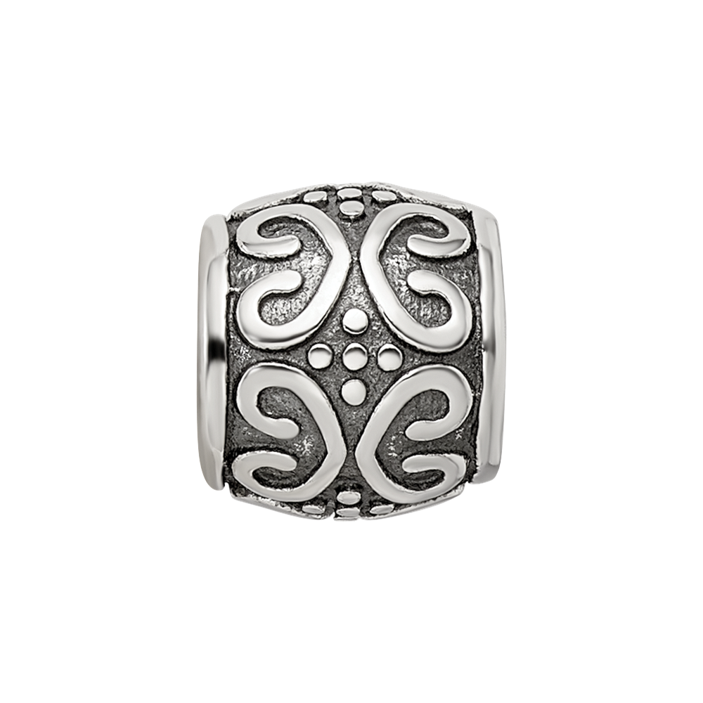 Sterling Silver Reflections Scroll & Dots Bali Bead