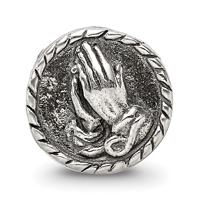 Sterling Silver Reflections Praying Hands Bead Size: 8.18MM X 8.18MM