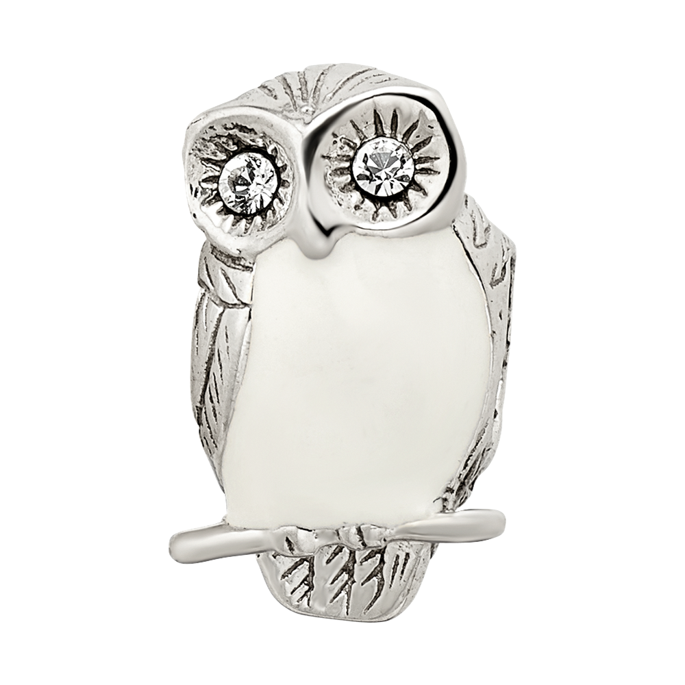 Sterling Silver Reflections Enameled Wise Owl Bead