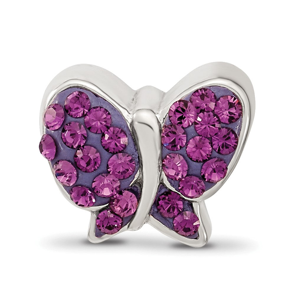 Sterling Silver Reflections Purple Preciosa Crystal Butterfly Bead