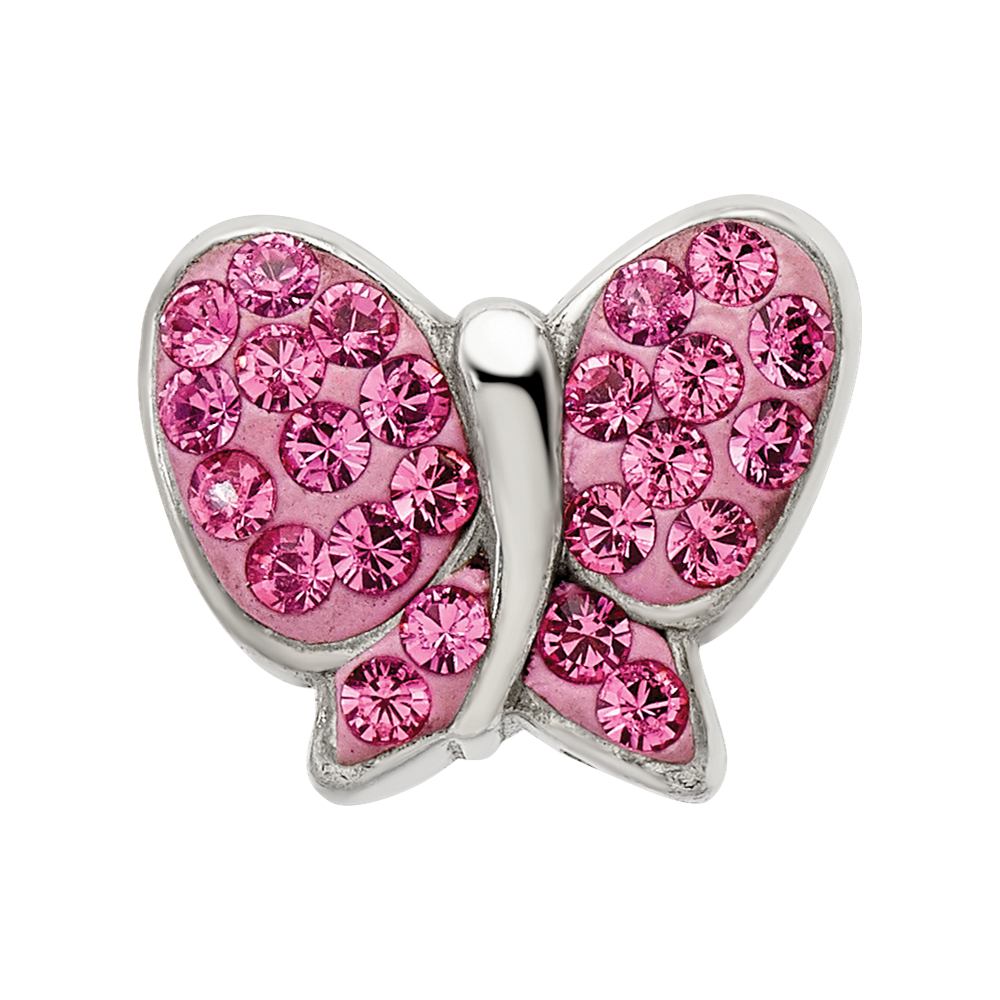 Sterling Silver Reflections Pink Preciosa Crystal Butterfly Bead