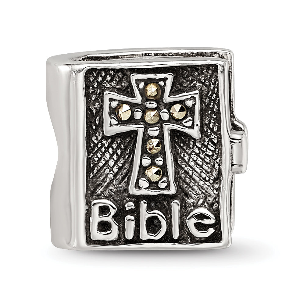 Sterling Silver Reflections Marcasite Cross Bible Bead Size: 10MM X 10MM