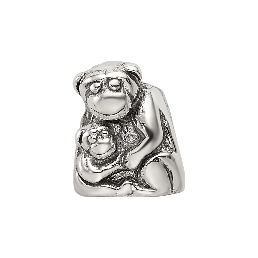 Sterling Silver Reflections Mama & Baby Monkey Bead