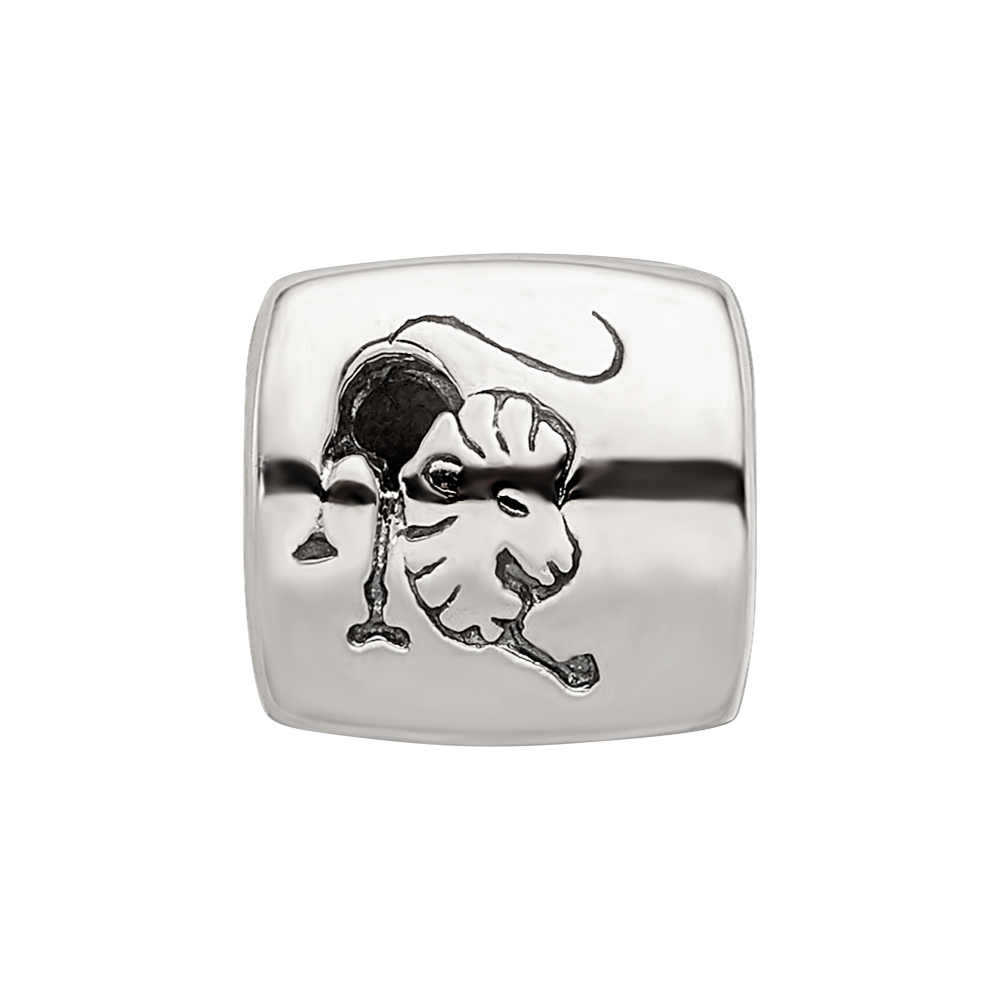 Sterling Silver Reflections Leo Zodiac Antiqued Bead