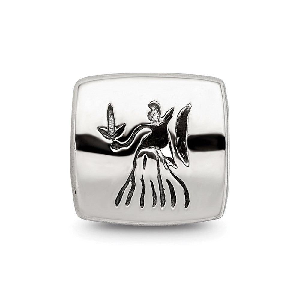 Sterling Silver Reflections Virgo Zodiac Antiqued Bead
