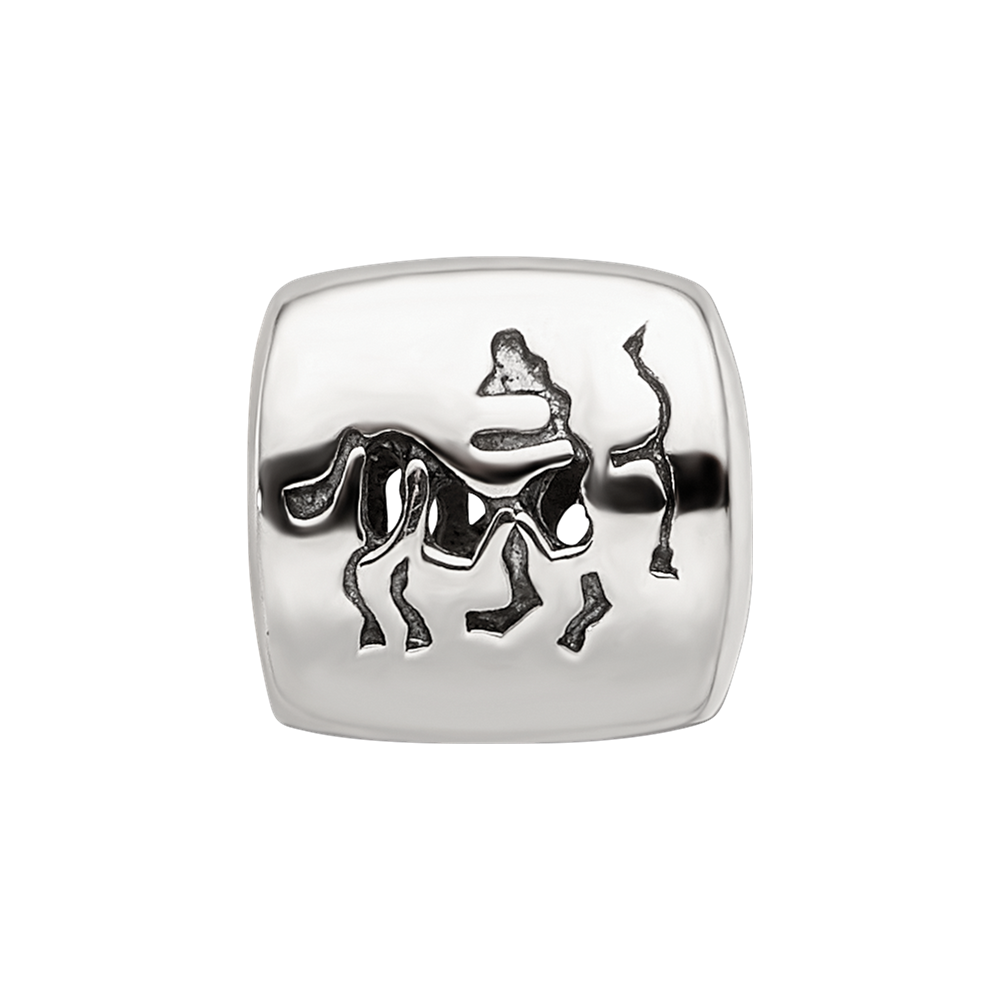 Sterling Silver Reflections Sagittarius Zodiac Antiqued Bead