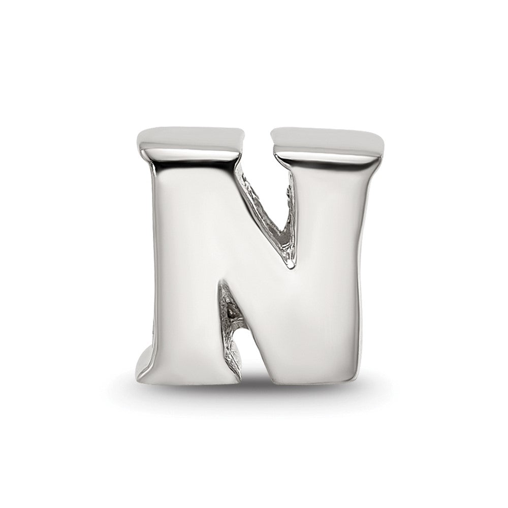Sterling Silver Reflections Letter N Bead