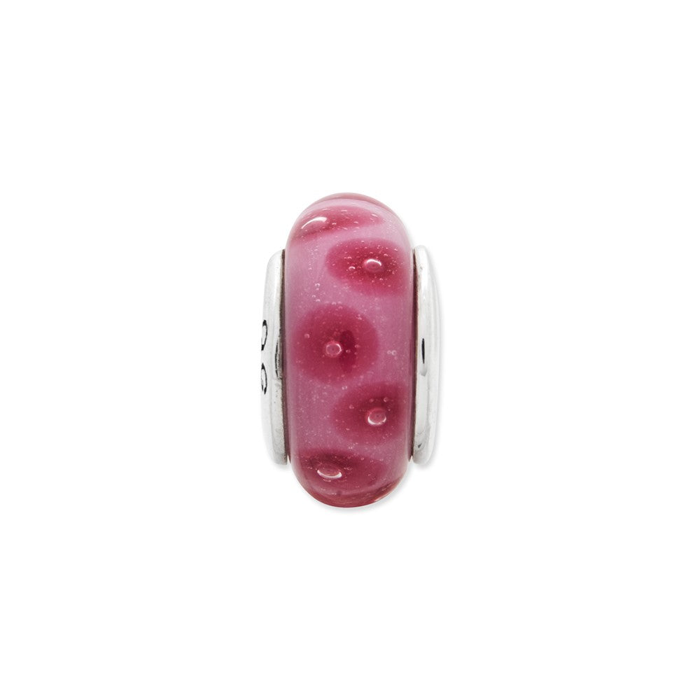 Sterling Silver Reflections Pink Hand-blown Glass Bead