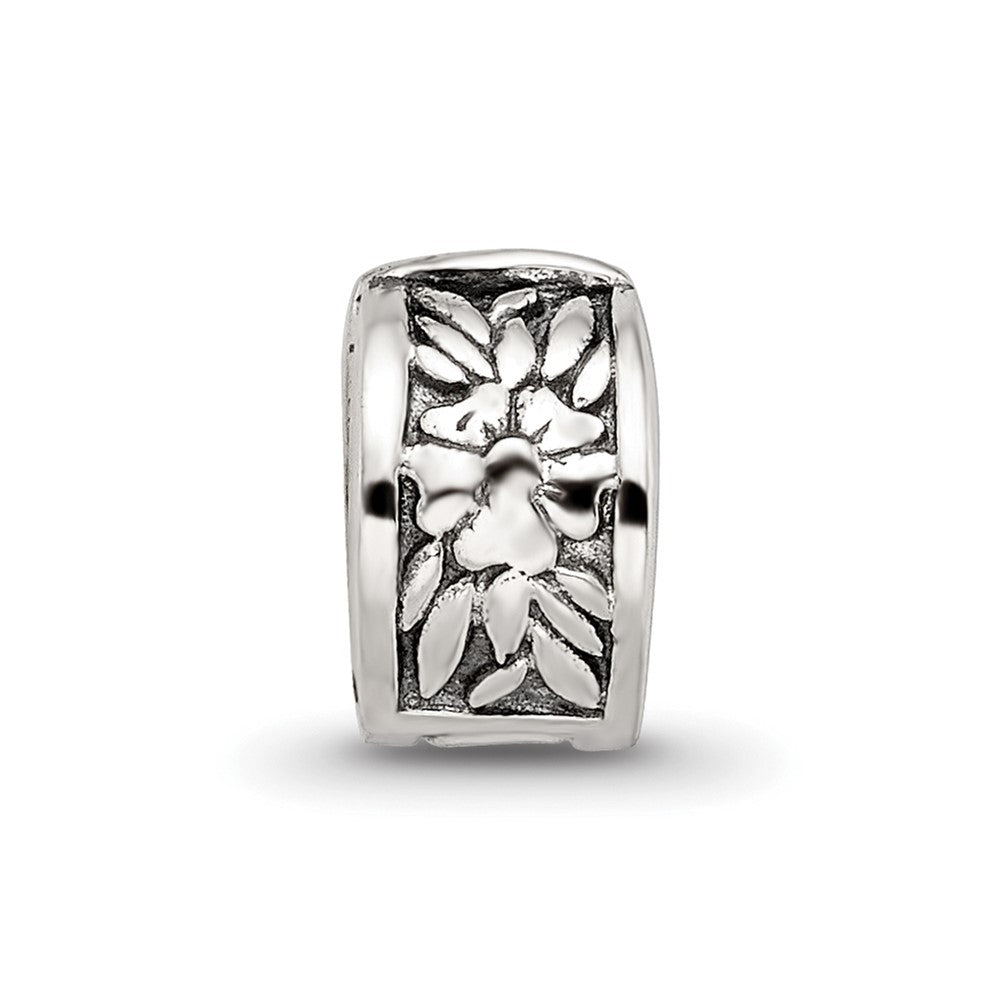 Kids Collection Sterling Silver Reflections Floral Pattern Clip Bead