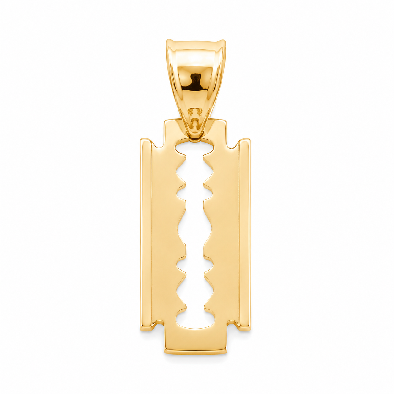 14KT Razor Blade Yellow Gold Pendant [A0B7]