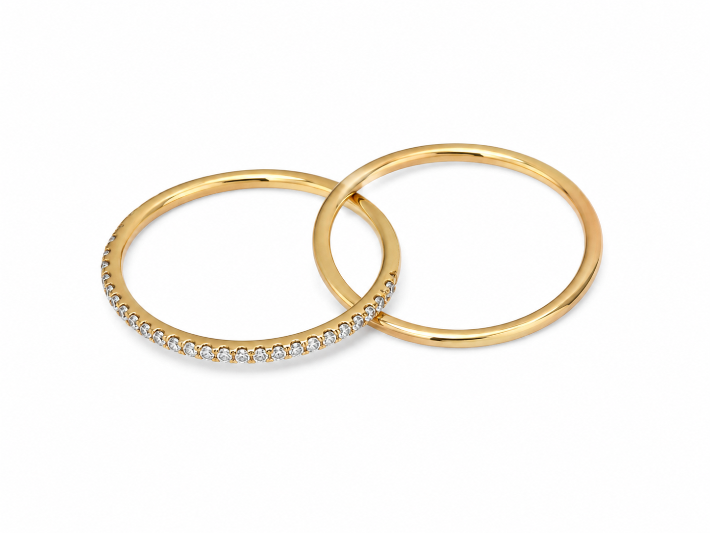 14KT Yellow Gold Looped Two Ring Set [A1B6]
