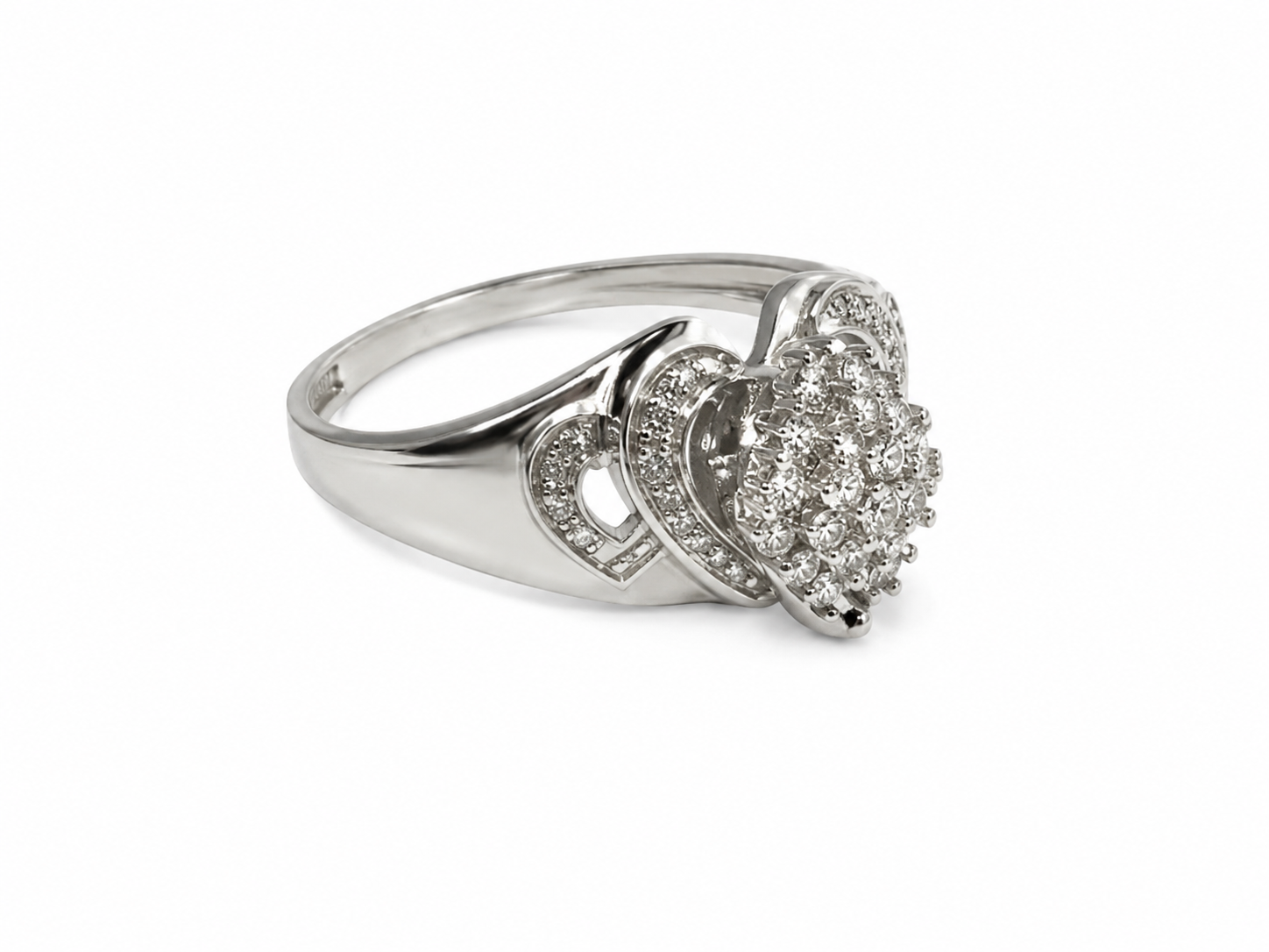 10KT White Gold 0.07 CTW Diamond Ladies Ring [K5H25]