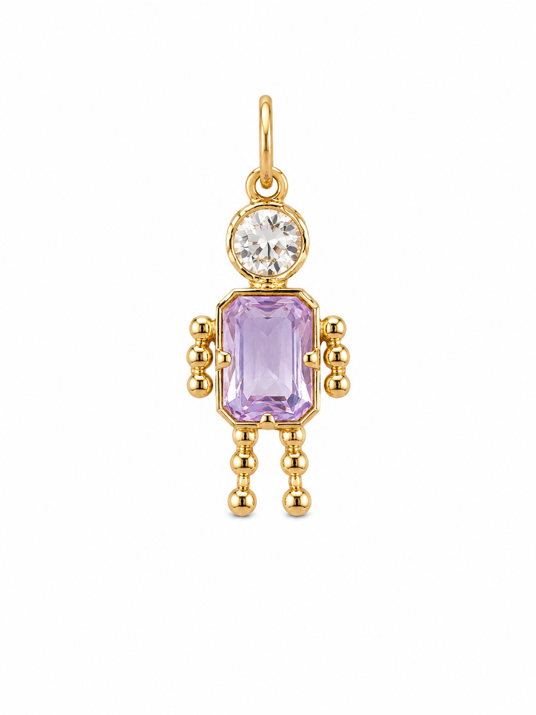 14KT Person Figure Cubic Zirconium Yellow Gold [A1B0]