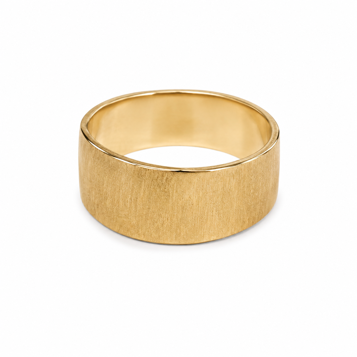 14KT Yellow Gold Wide Textured Band [A3P8]