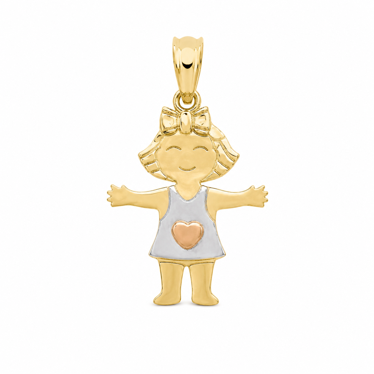 10KT Little Girl Yellow Gold Pendant [A0B9]