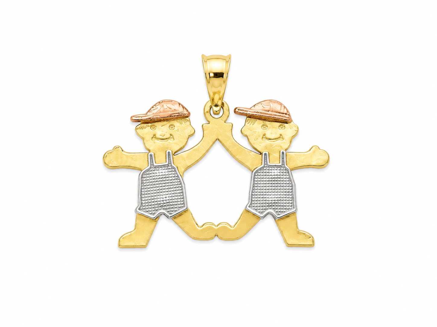 14KT Friends Holding Hands Yellow Gold Pendant [A2B4]
