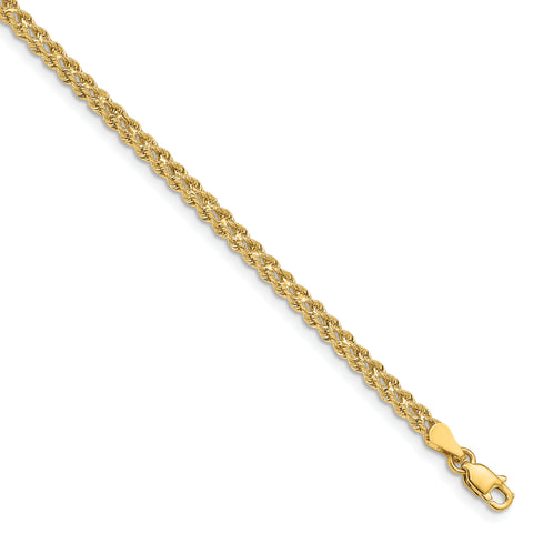 14k 3.0mm Wide Double Strand Rope Bracelet 012S2 - shirin-diamonds