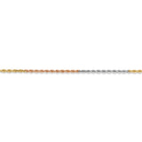 14k Tri-Color 1.5mm Diamond-cut Rope Chain Anklet 012TC - shirin-diamonds